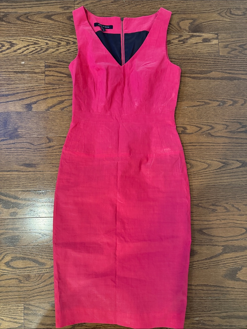 Judith & Charles Fuchsia V-Neck Sheath Dress